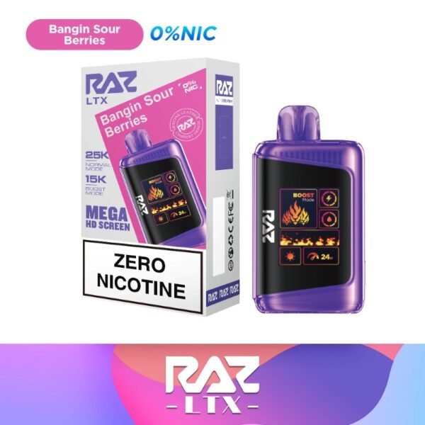 RAZ LTX 25K Nicotine Free Disposable Vape 16ml 0% - Image 5